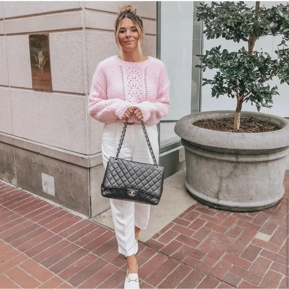 & Other Stories Pink Mohair Eyelet Sweater - Picture 6 of 12